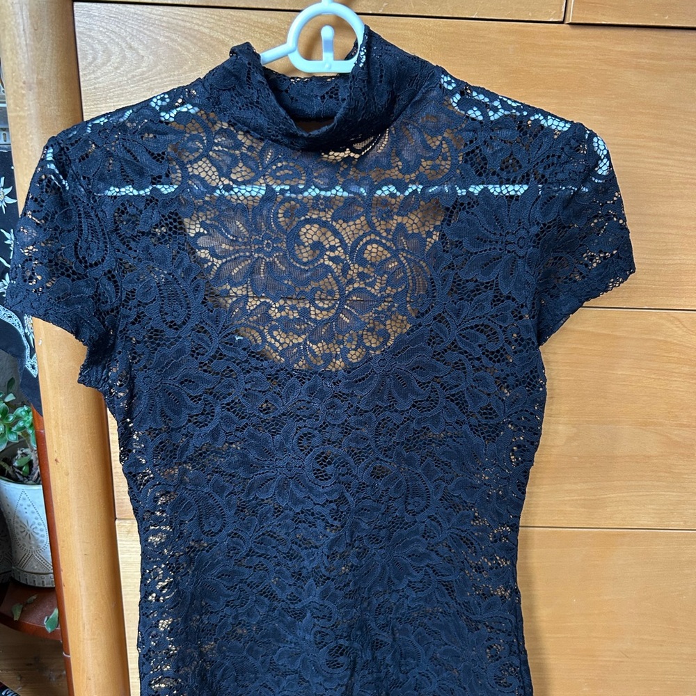 Sheer Black Lace Top